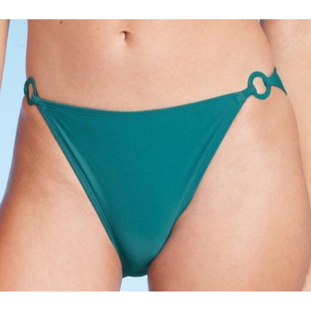 Shade & Shore Teal Green Ring Hipster Bikini Bottom XS‎ 0-2 NWT